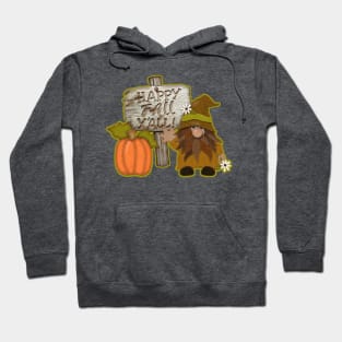 Happy Fall Y'all Gome | Pumpkin | Wooden Sign Hoodie